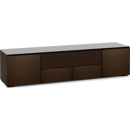 Berlin 245 85" TV Stand AV Cabinet in Textured Wenge w/ Black Glass